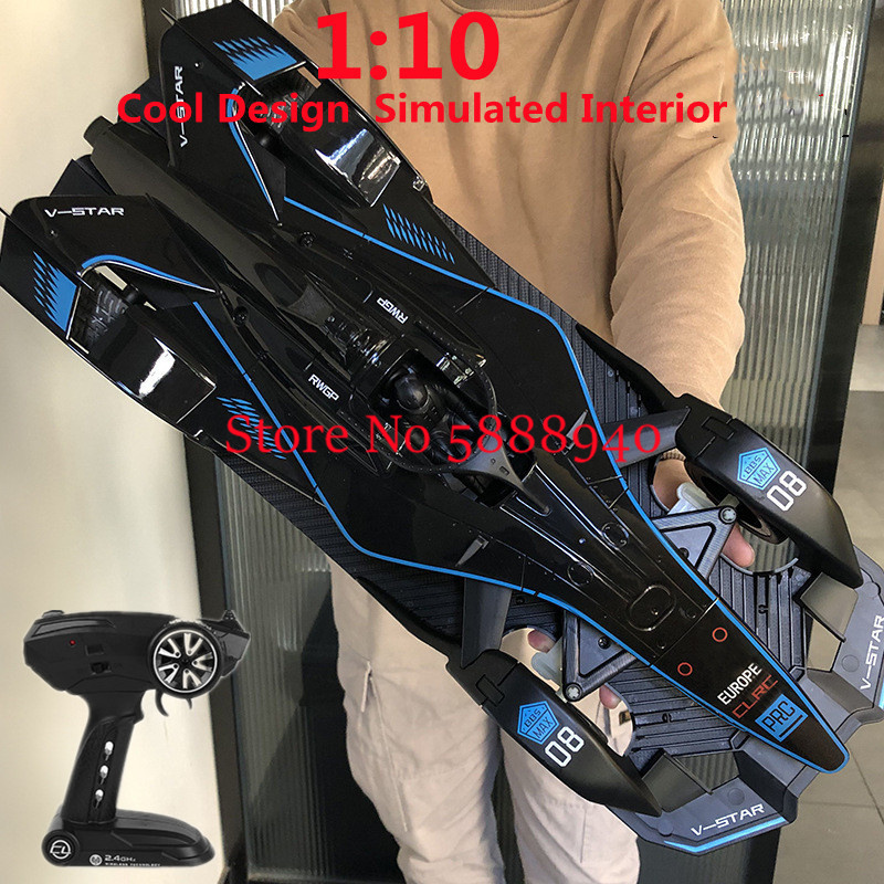Kids Toys Under 50 - 1/10スケール大型高速リモコンカーおもちゃ 51CM LED照明付き 調整可能なドリフトスポーツレーシングRCカーモデル 子供向けギフト
