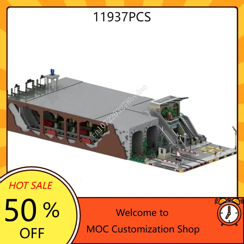 Kids Toys Mall - 11937ピース 地下鉄駅とショッピングモール MOC パズル ストリートビュー アーキテクチャ