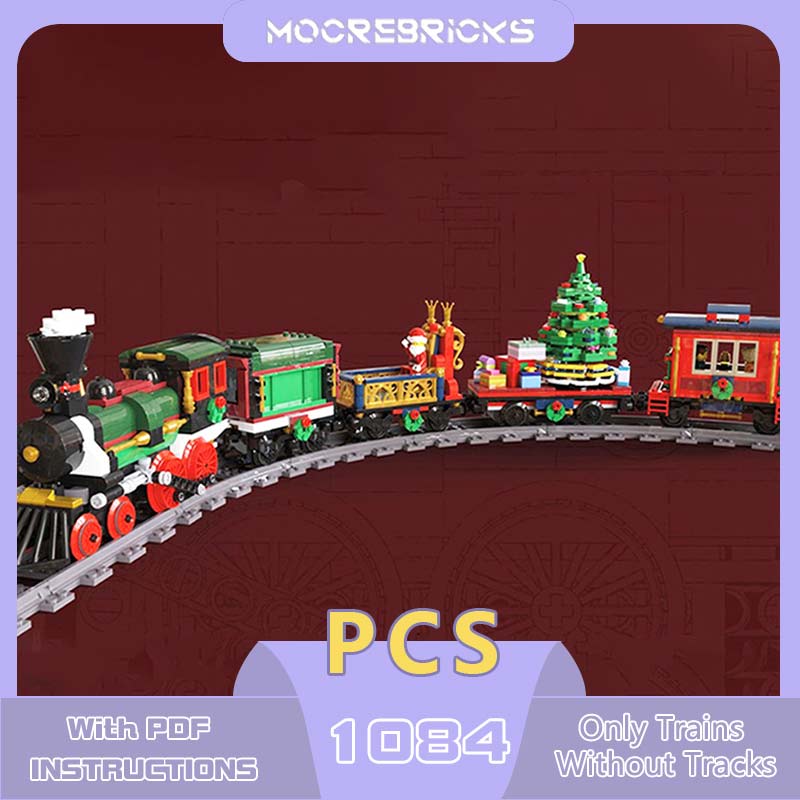 Popular Kids Xmas Toys - 子供のクリスマス列車の建設,クリスマス列車の建設,人気のあるレンガ,モック,組み立てモデルキット,クリスマスプレゼントのおもちゃ,冬