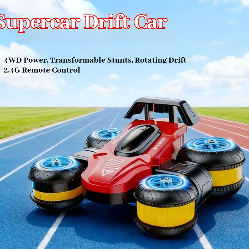 Kids Toys Under 50 - キッズRCスタントカー 4WD 高速ドリフト フリップサイドドライブ 回転式リモコンカー ライトエフェクト付き