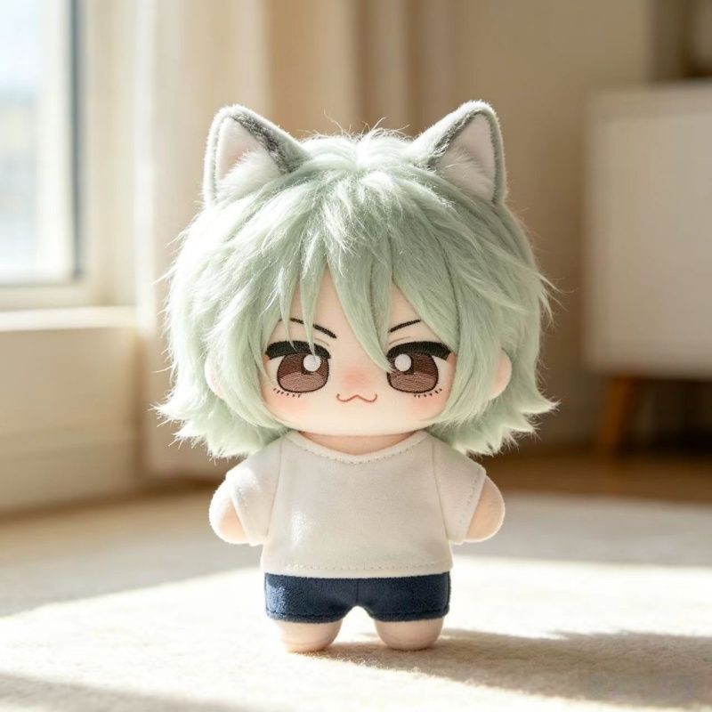 Soft Plush Doll - チェインスモーカーキャット 10cm かわいいぬいぐるみ ソフトアニメドール キーホルダー バッグペンダント