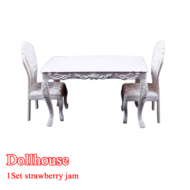 Dollhouse Furniture Set - ドールハウス 1:6 キッチン家具 ダイニングテーブル 椅子 コンピュータ
