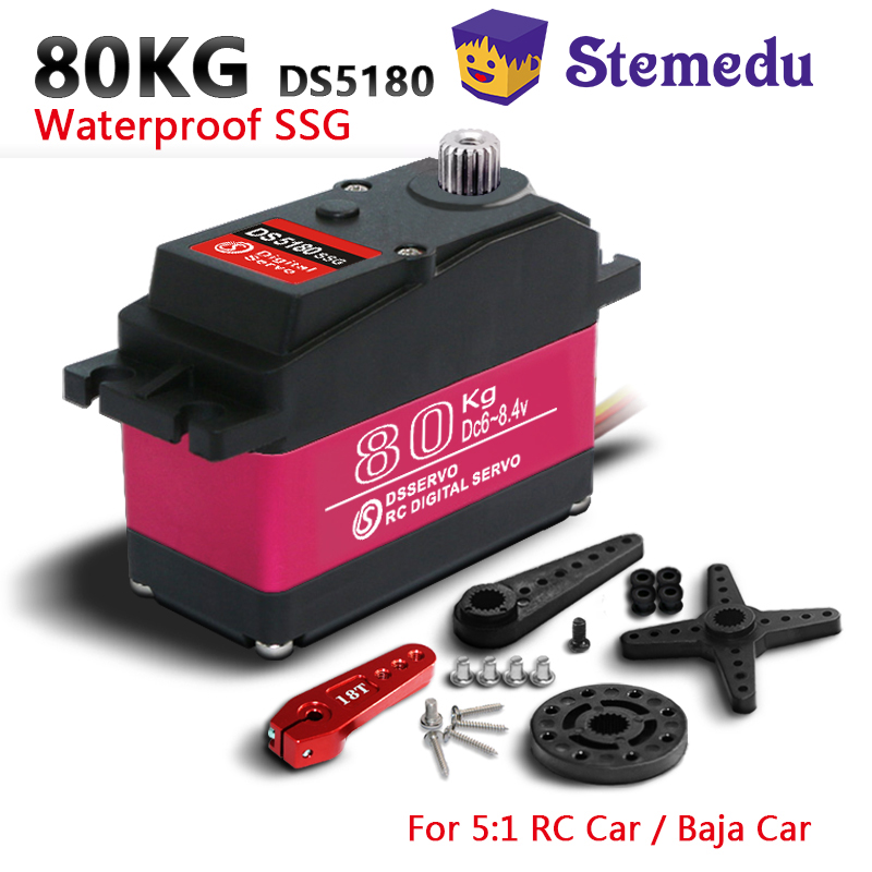 Kids Toys Remote Car - Dsサーボ-防水高速トルクデジタルサーボ,金属ギアモーター,redcat hpi baja 5b ss 1/5スケールrc,8.4v,80kg,ds5180