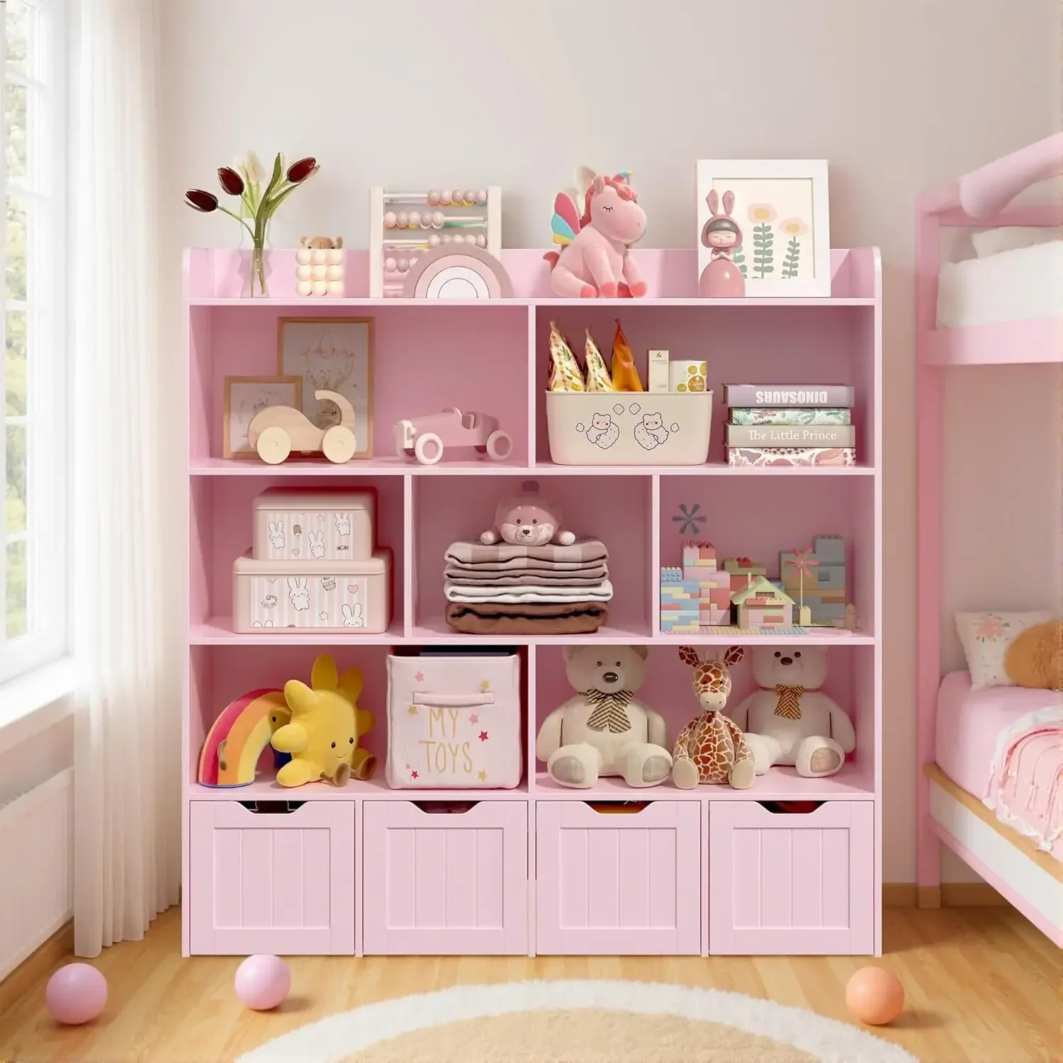 子供用おもちゃ収納キャビネット本棚、可動式引き出しとオープン - Kids Toys Drawers のレビューと価格