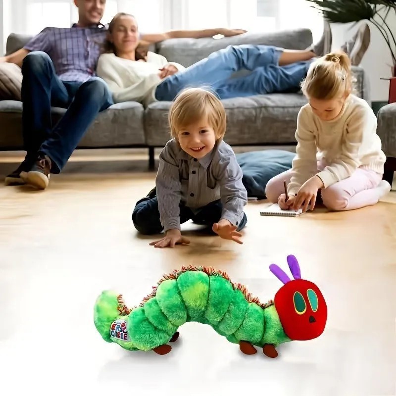 緑色の綿で作られた毛虫のぬいぐるみ、とても可愛くてお腹を空か - Kids Toys Very のレビューと価格