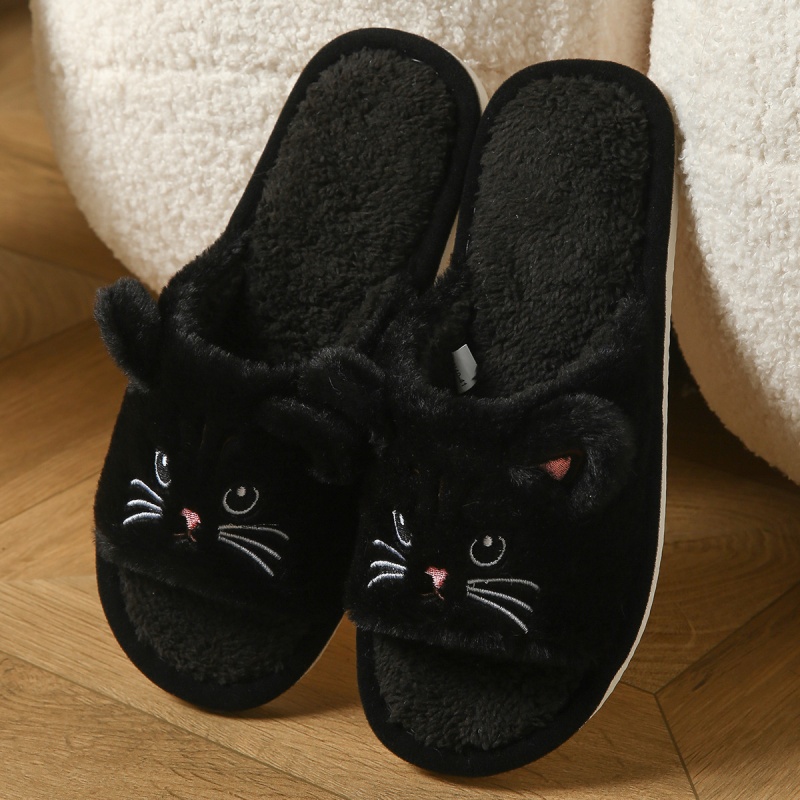 かわいい猫のぬいぐるみ風ビーチサンダル、男女兼用、暖かいふわ - Soft Plush Doll のレビューと価格