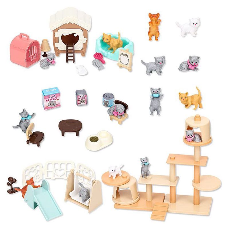 猫部分ペットセットかわいいアイテム子供のおもちゃミニチュアド - Dollhouse Furniture Set のレビューと価格