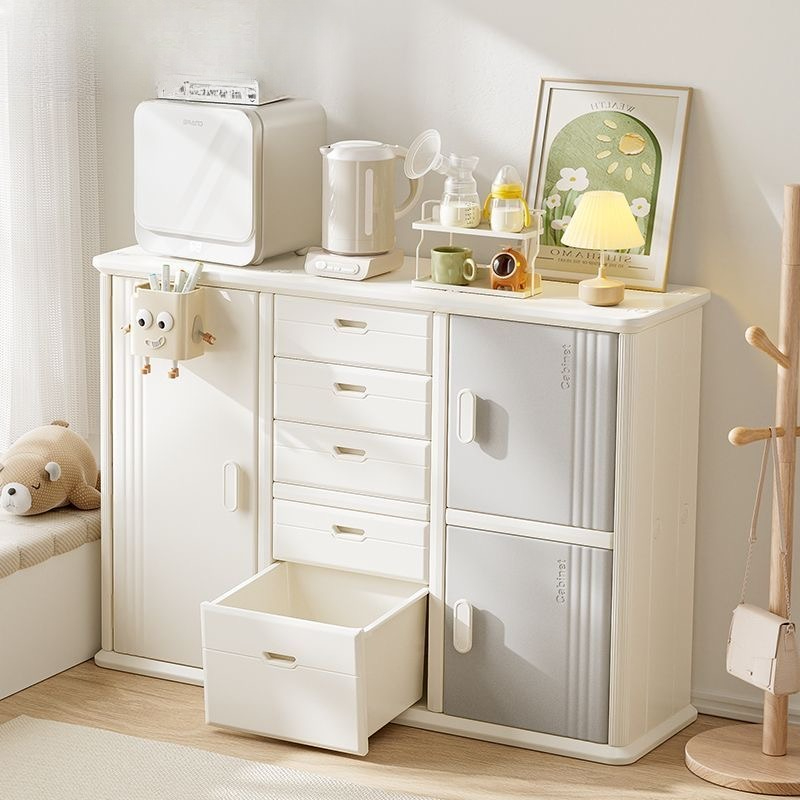 ベビー用授乳台サイドボード プラスチック製可動式チェスト コ - Kids Toys Drawers のレビューと価格