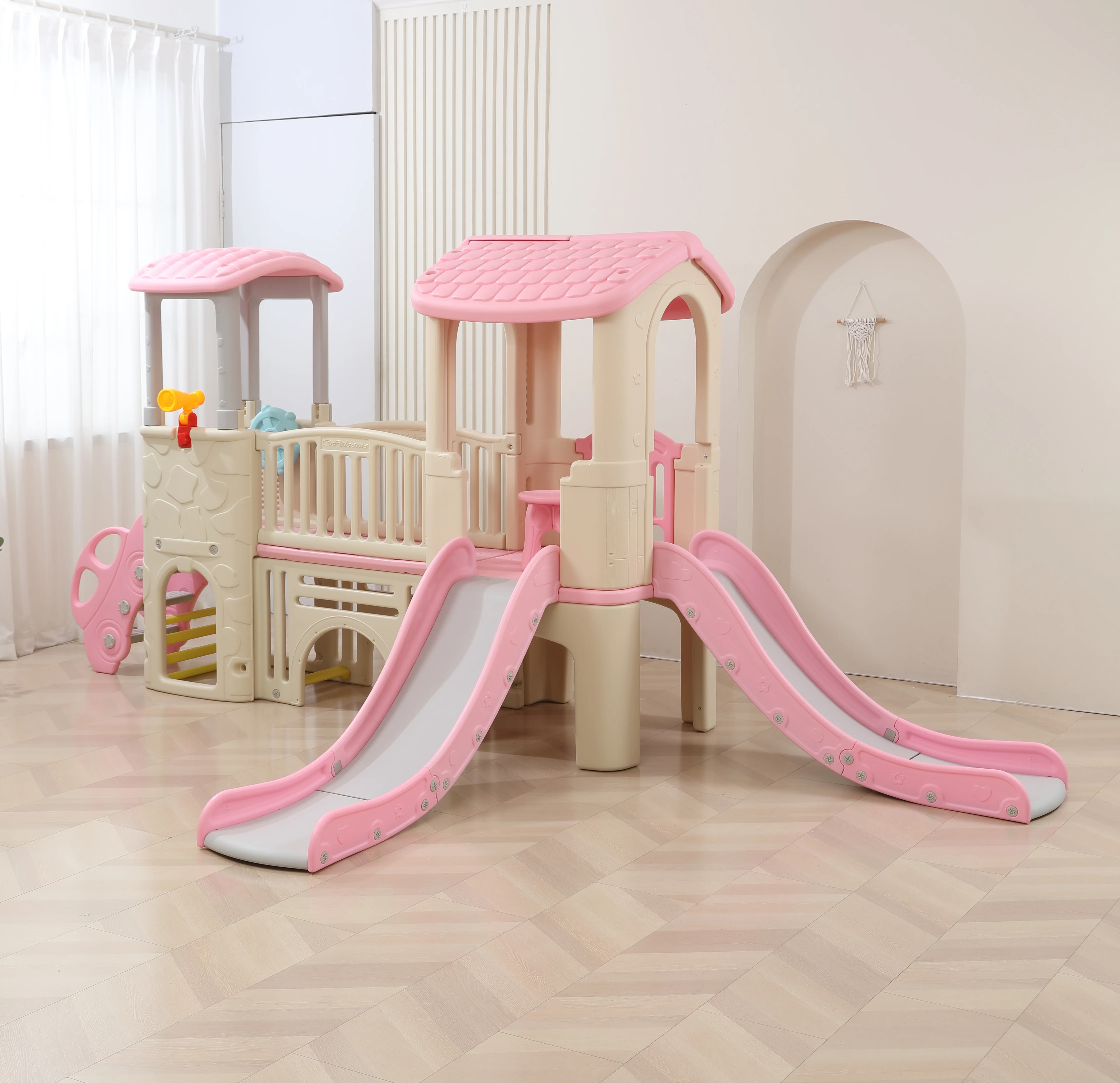 大型室内プレイハウス、子供用ダブルスライド、家庭用クライミン - Kids Toys Mall のレビューと価格