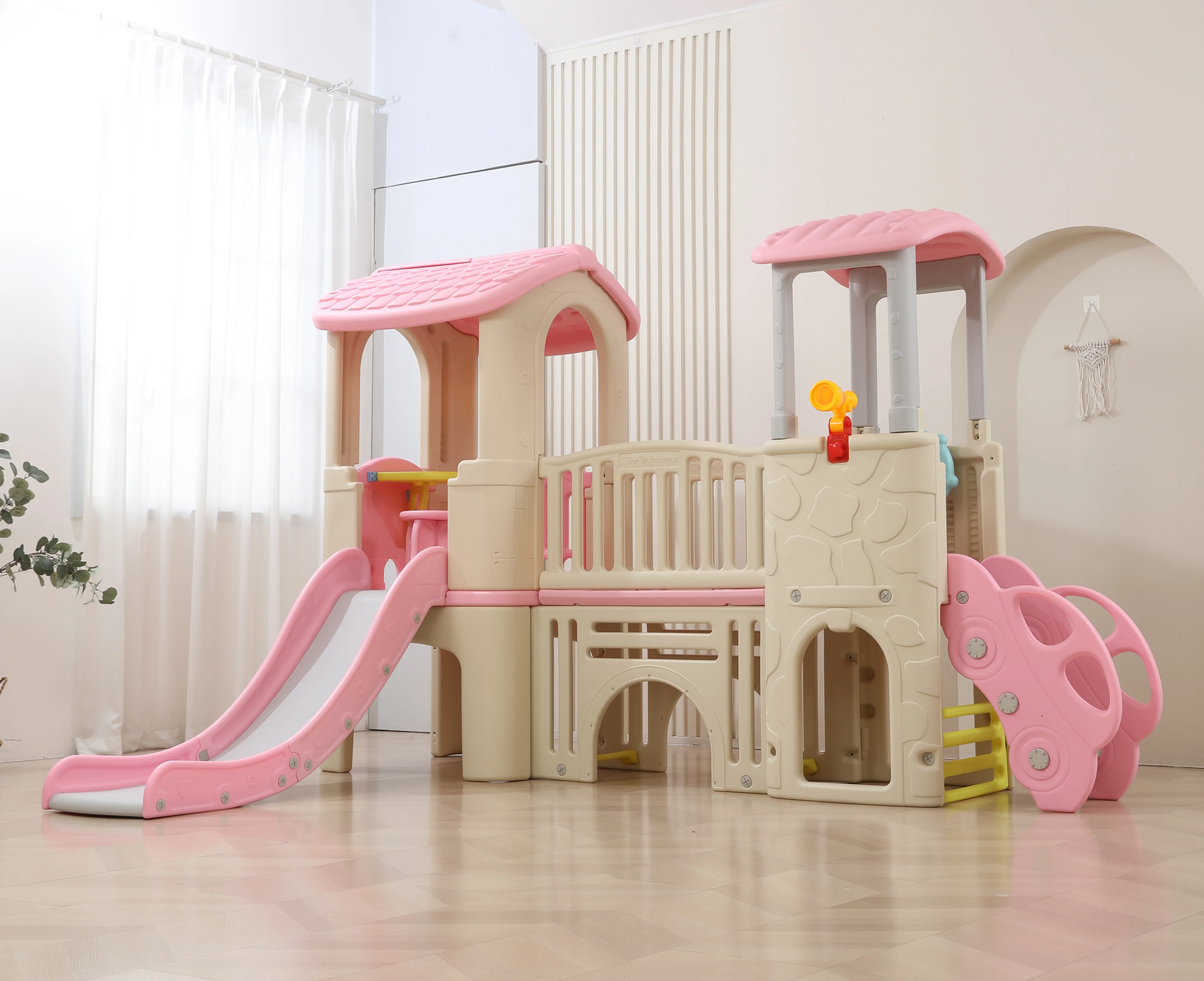 大型室内プレイハウス、子供用ダブルスライド、家庭用クライミン - Kids Toys Mall のレビューと価格