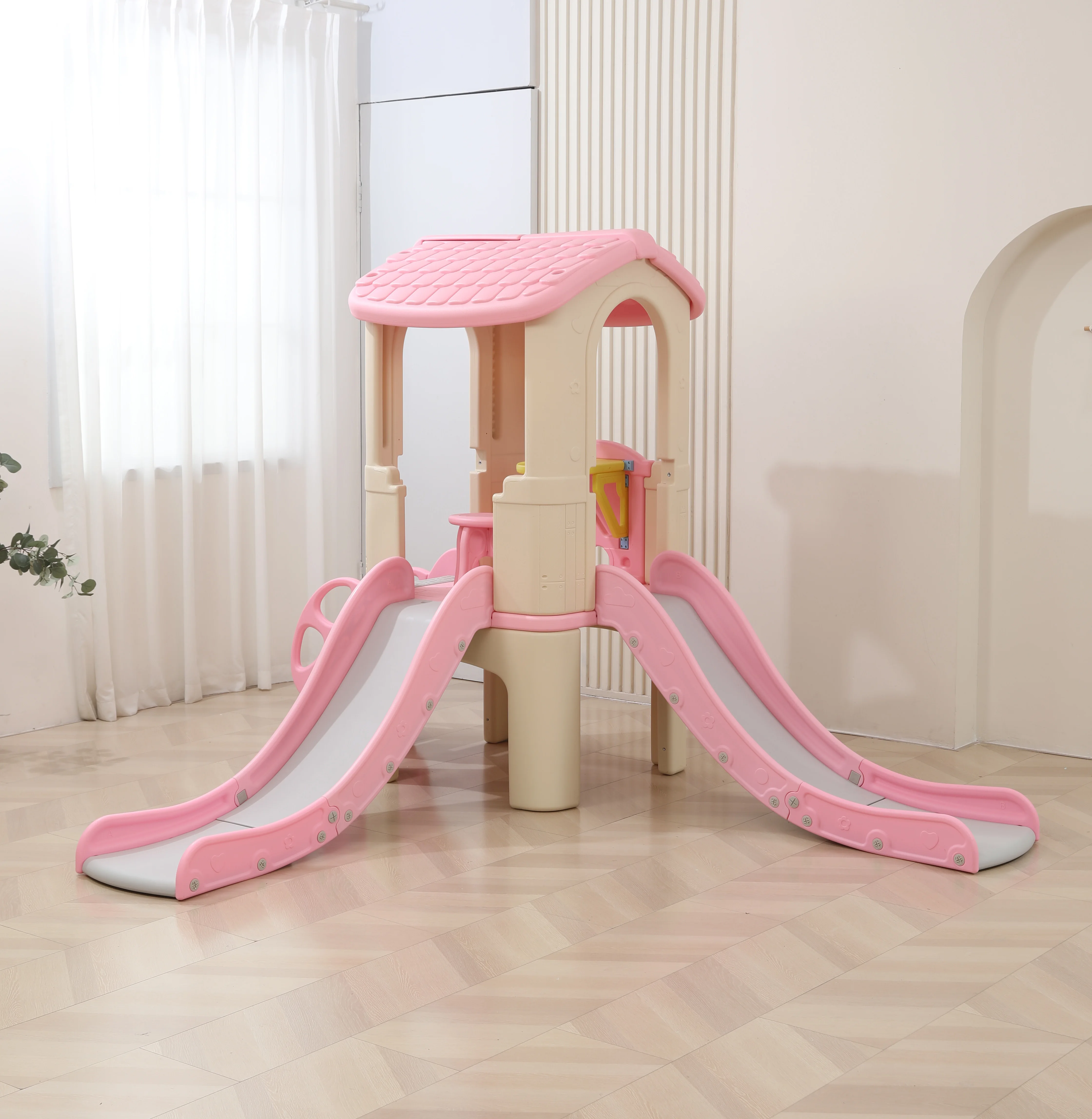 大型室内プレイハウス、子供用ダブルスライド、家庭用クライミン - Kids Toys Mall のレビューと価格