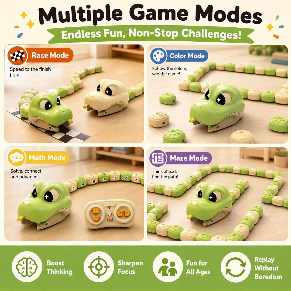 リモコン操作のグリーディスネーク磁気アタッチメント玩具、2人 - Kids Toys Remote Car のレビューと価格