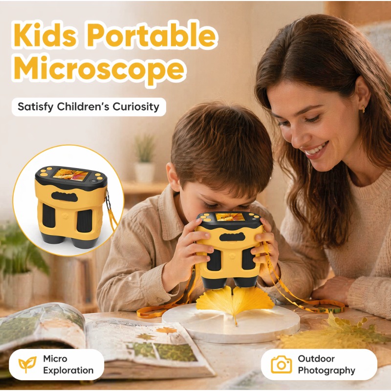 顕微鏡カメラ 4K 1000X デジタル 子供用 長距離観察 - Kids Toys Top View のレビューと価格
