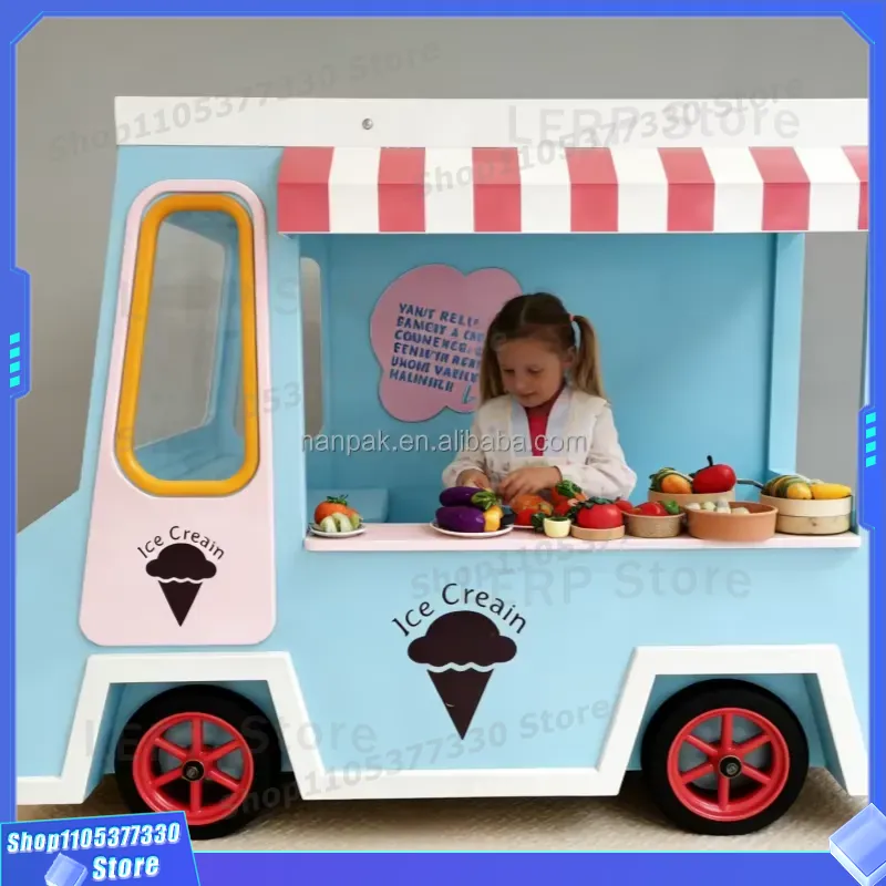 木製アイスクリームカートおもちゃ 車輪付き 子供用 屋内遊具 - Kids Toys Mall のレビューと価格