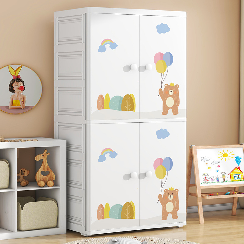 子供用プラスチック製おもちゃ収納キャビネット、ダブルドア付き - Kids Toys Drawers のレビューと価格