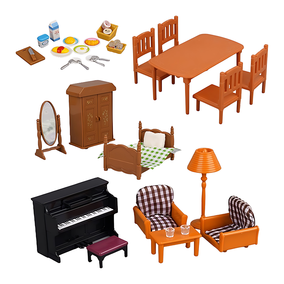 ミニチュア家具 1:12 ドールハウスキッチンリビングルーム - Dollhouse Furniture Set のレビューと価格